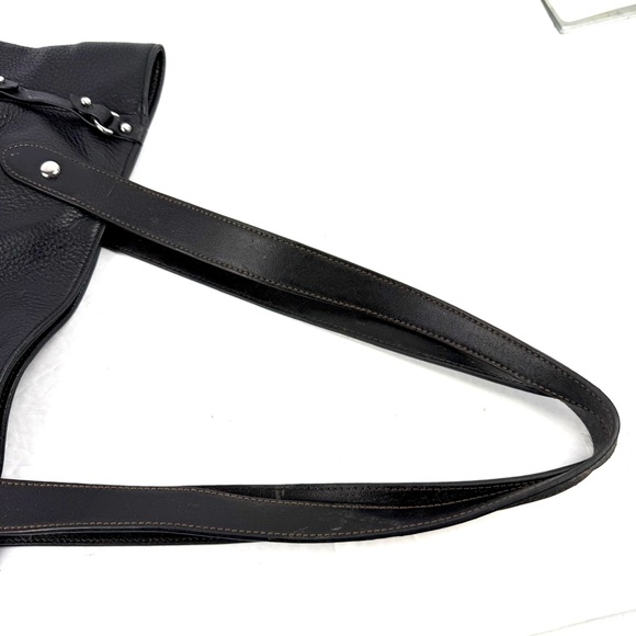 Ralph Lauren Tote‎ Bag Black Leather Shoulder Bag LXVII Bag Charm Silver READ - Picture 8 of 16